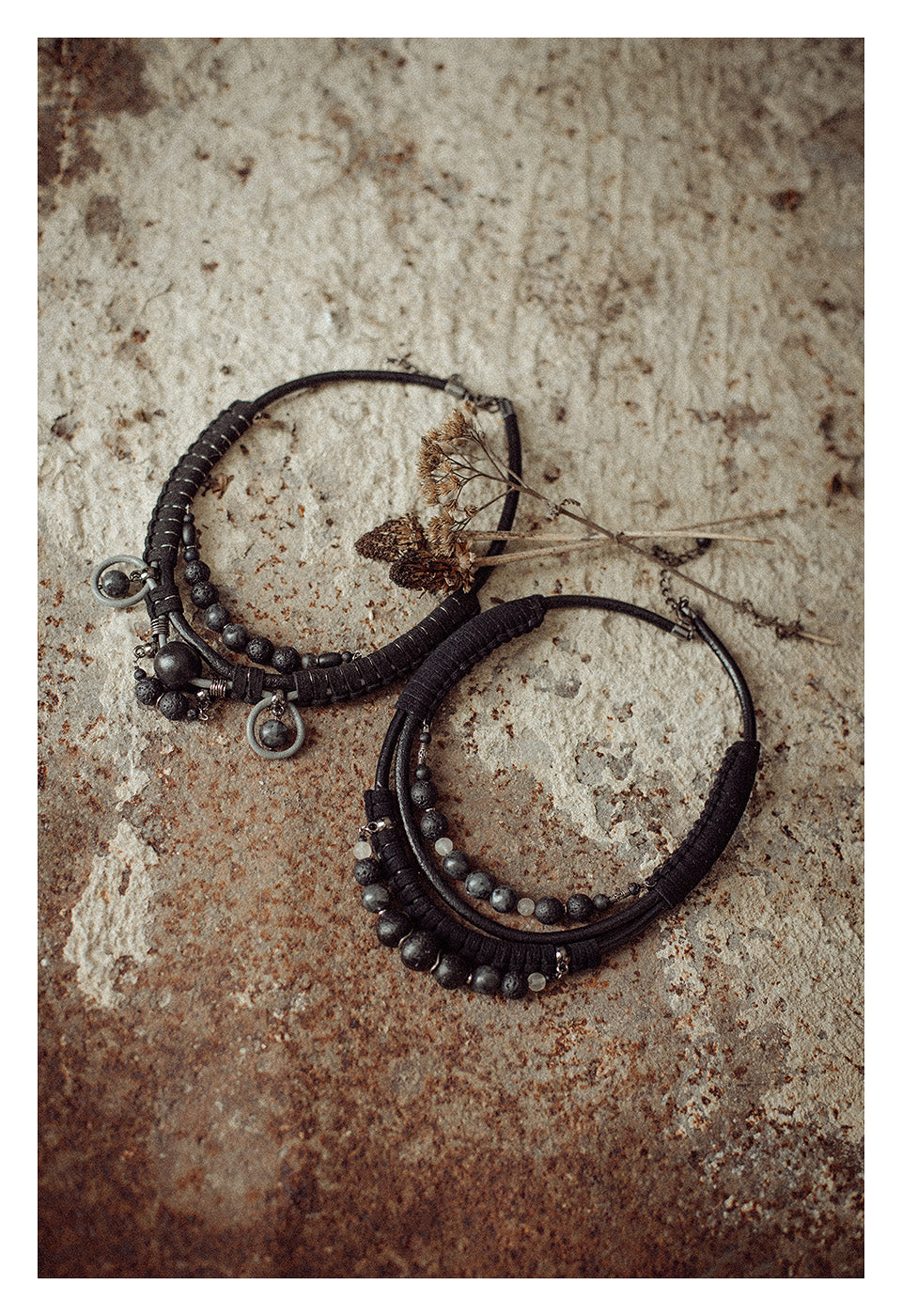 Tribal Leather Rope and Bead Necklcace