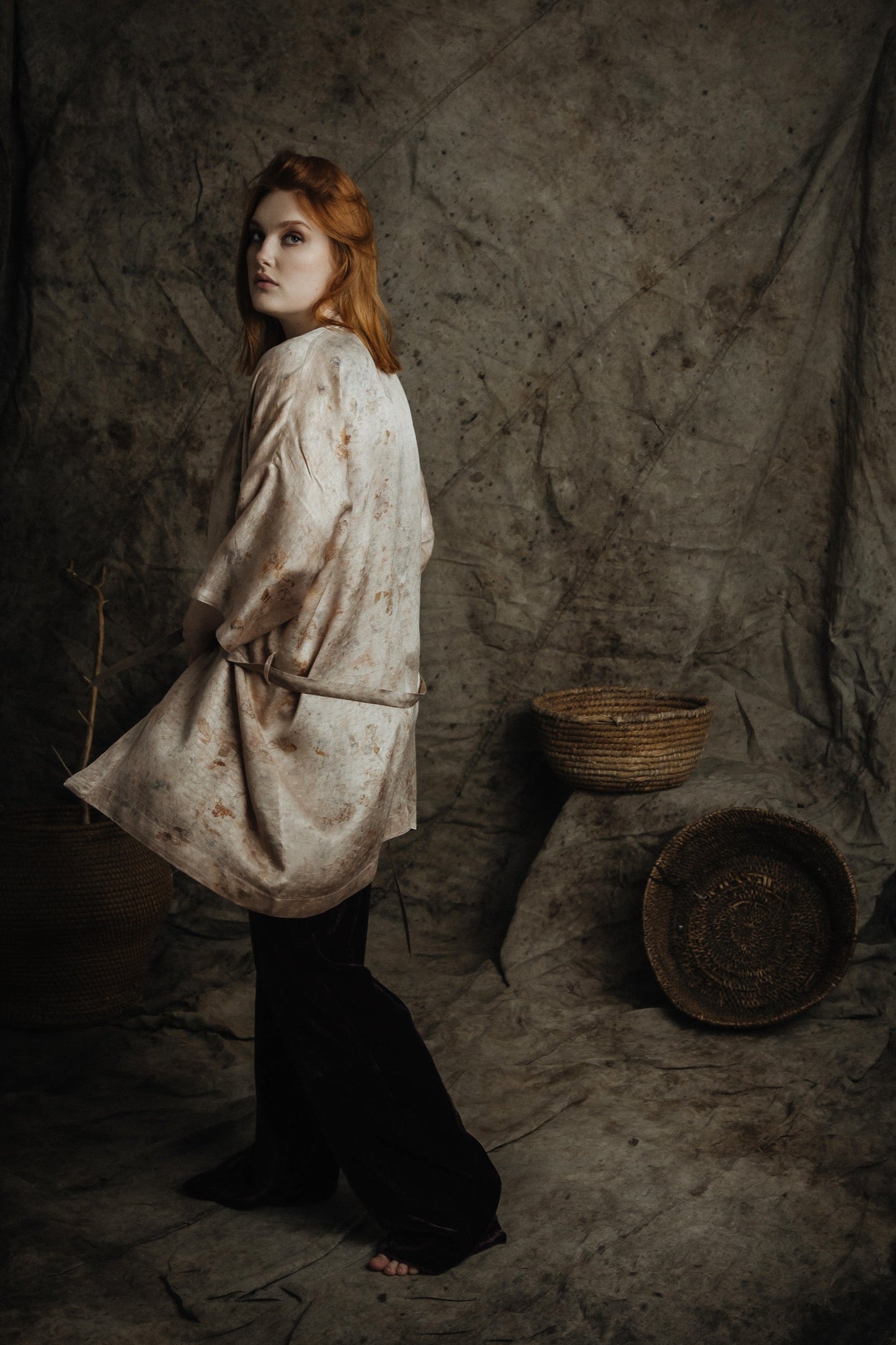 Silk kimono robe Vika Studio