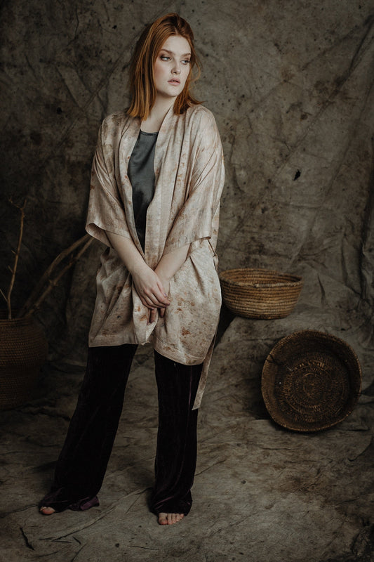 Silk kimono robe Vika Studio