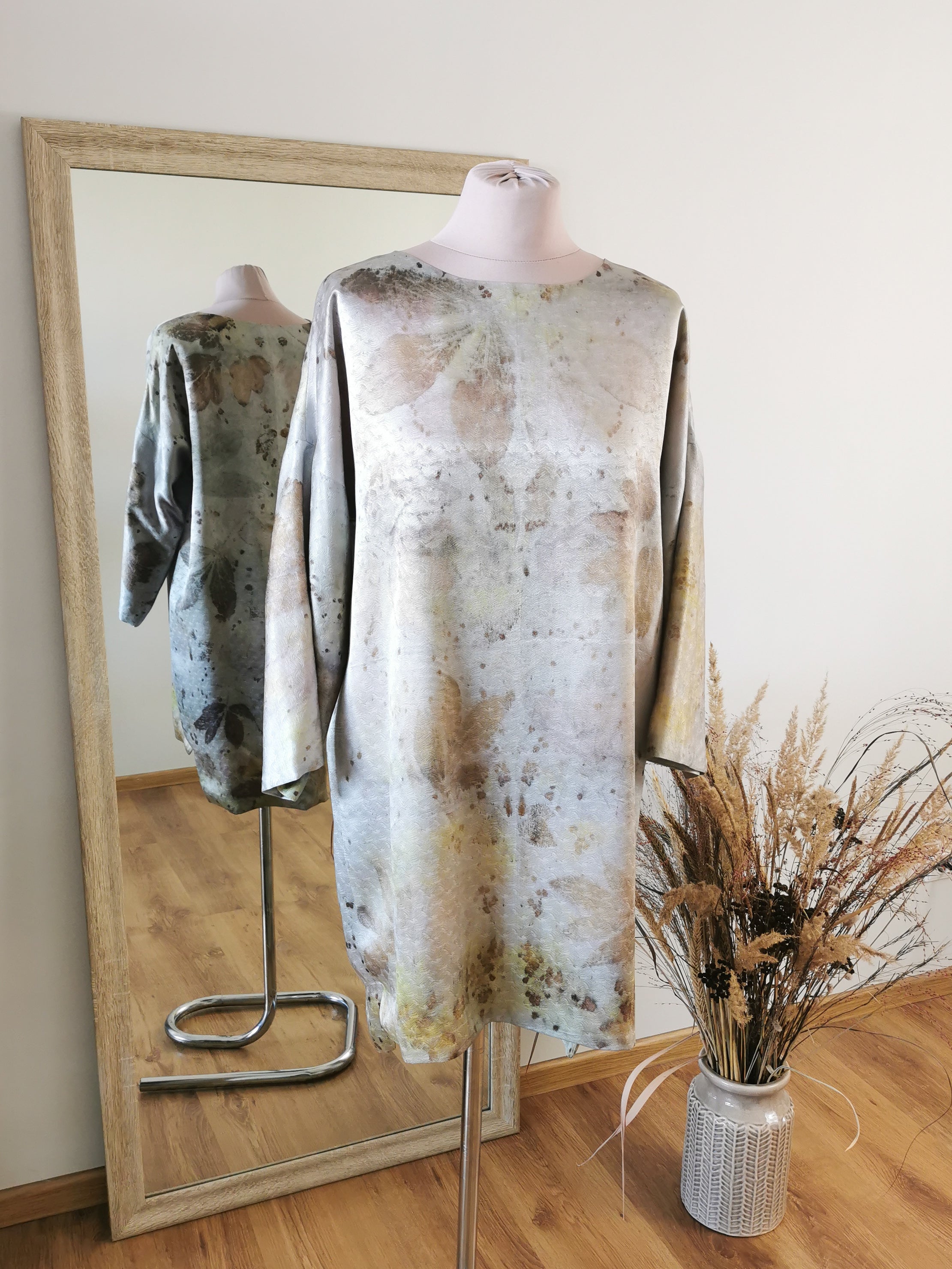 Botanical-Dyed Silk Dress