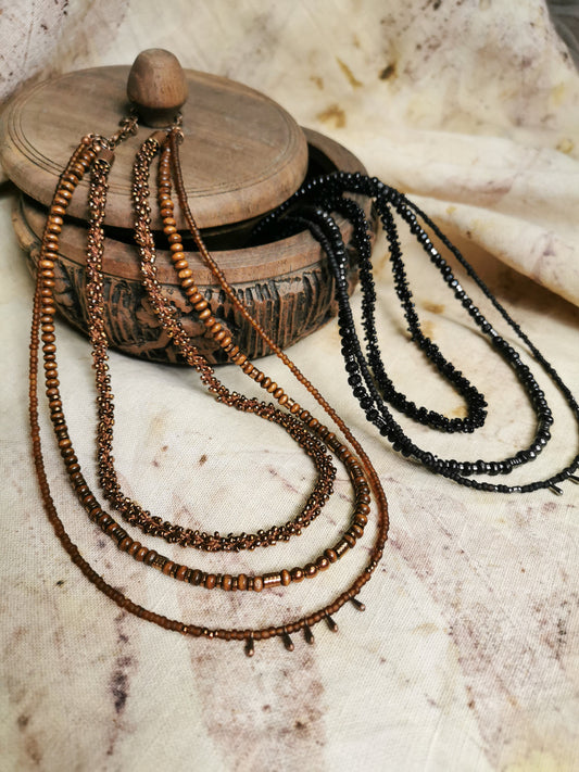 Multilayer seed bead necklace Vika Studio