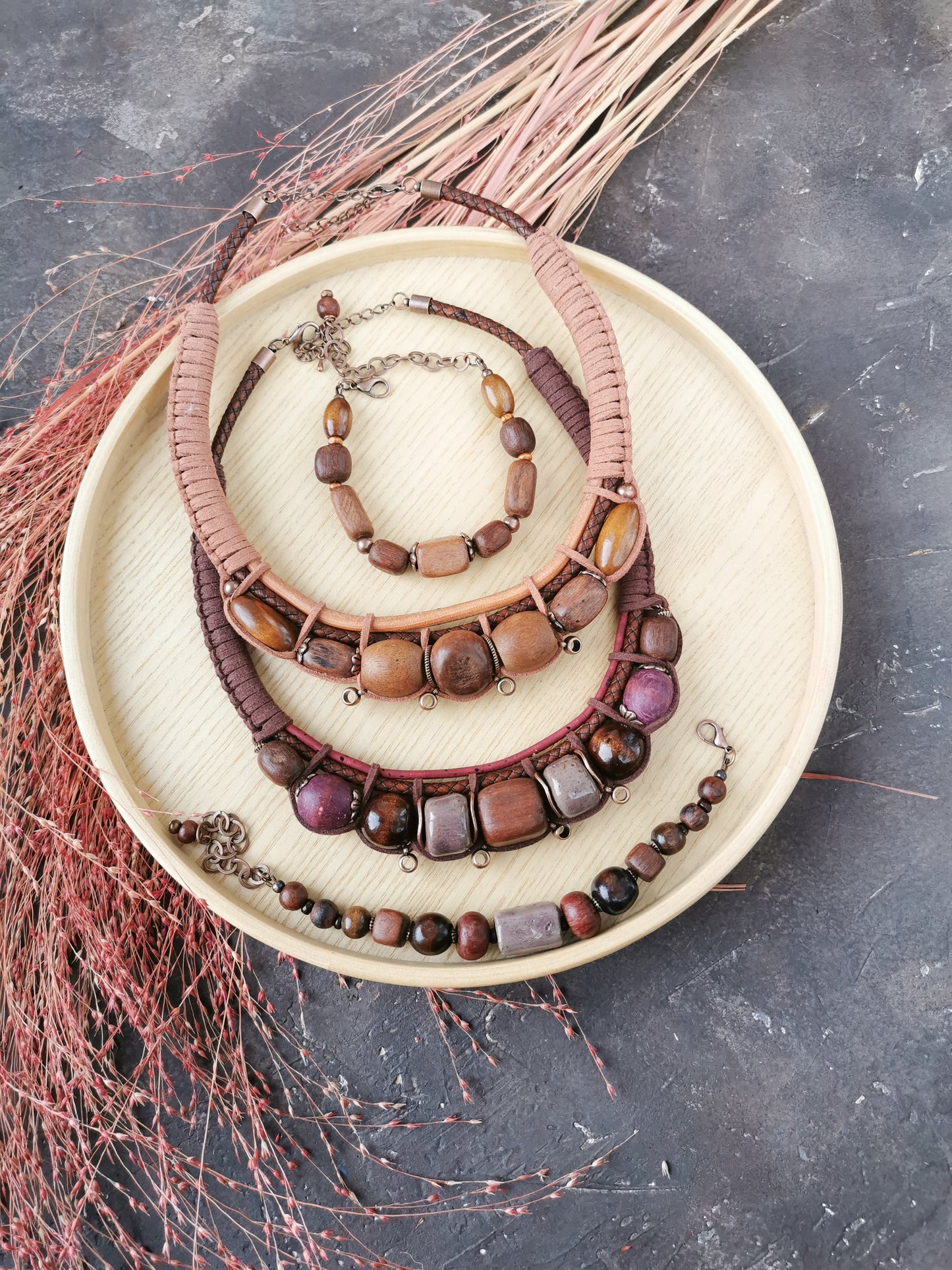Chunky boho bead jewelry Vika Studio