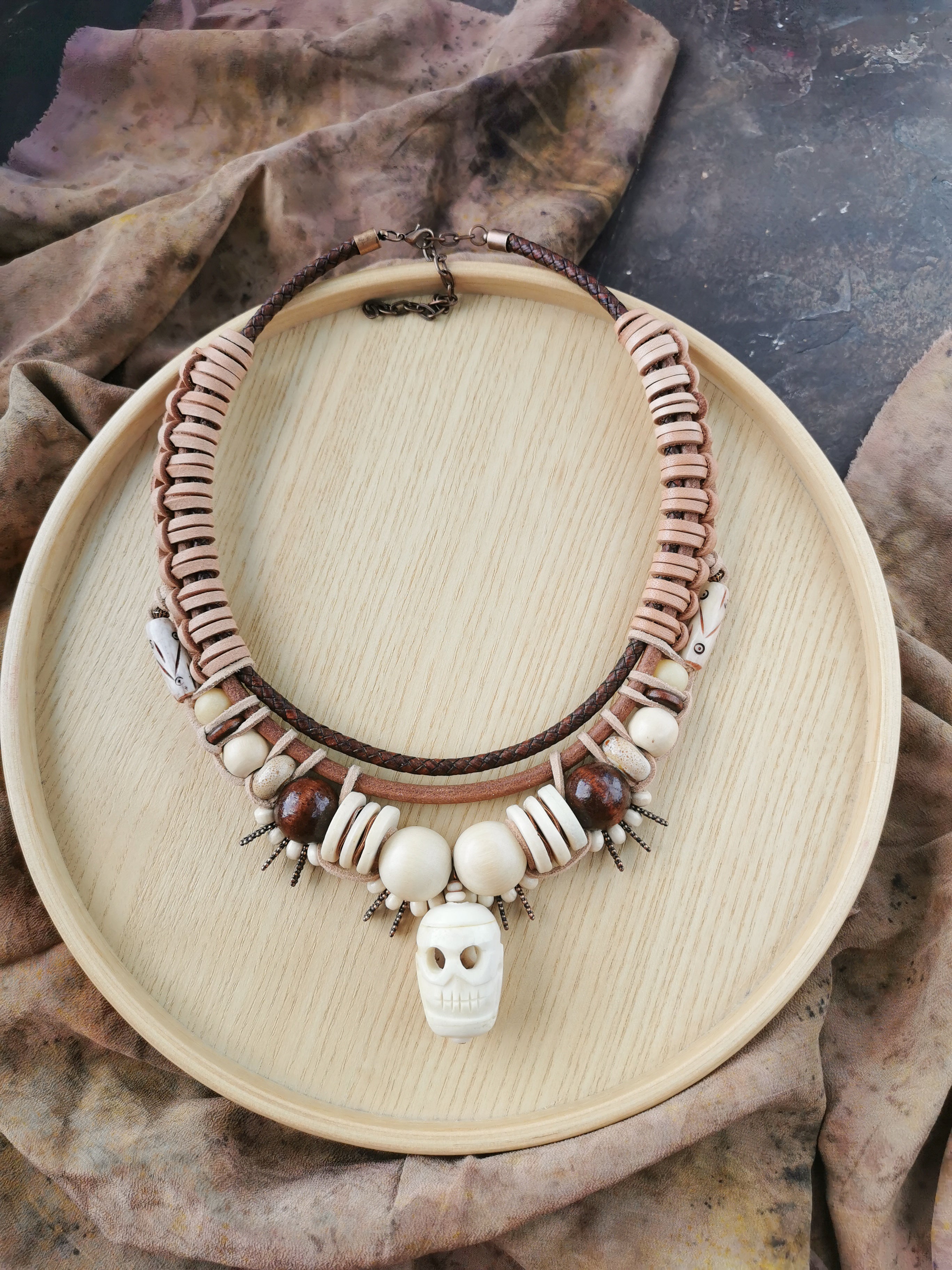 Bone Bead chunky necklace