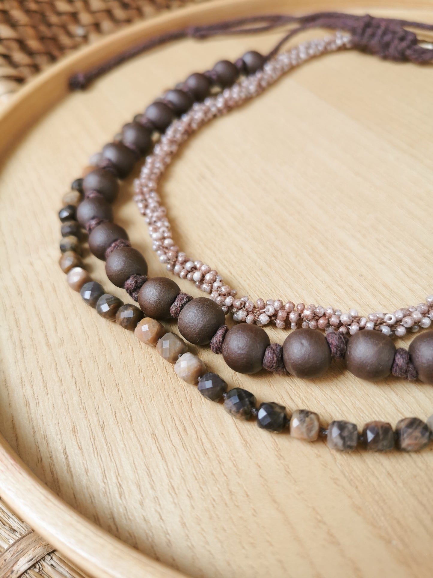 layering bead necklace set