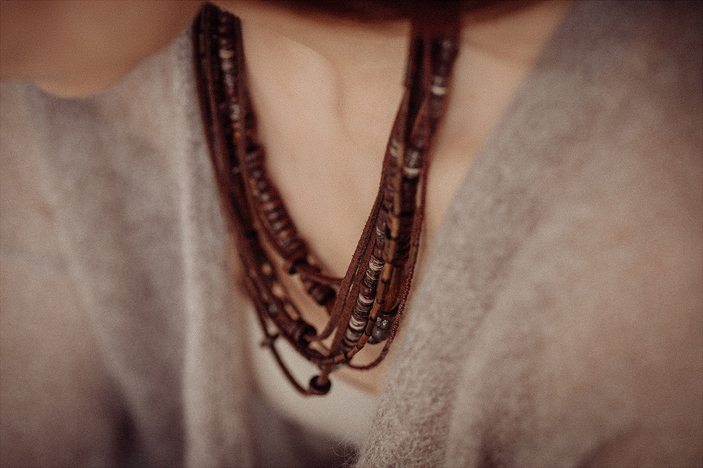 Multilayer bead string jewelry set