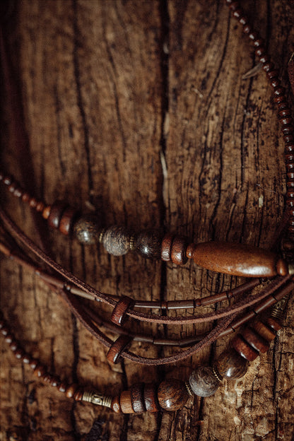 Multilayer bead string jewelry set