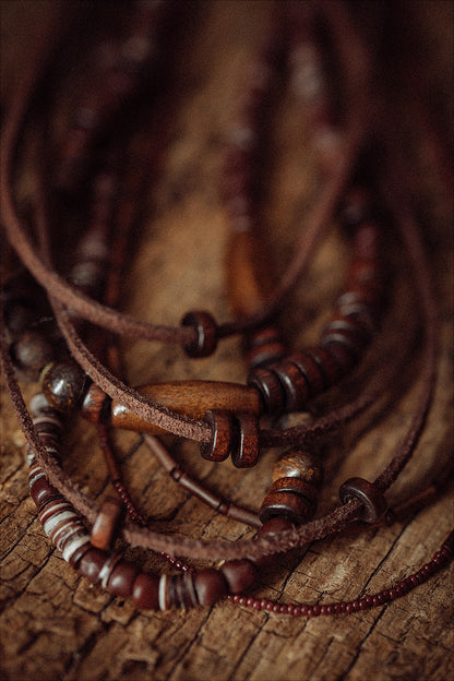 Multilayer bead string jewelry set