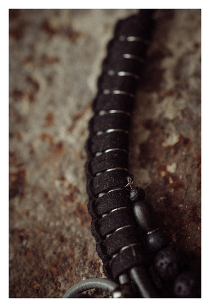 Tribal Leather Rope and Bead Necklcace