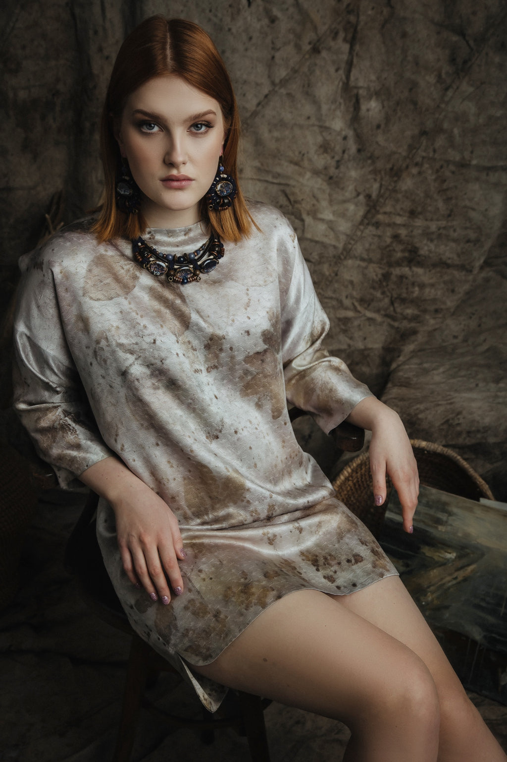 Botanical-Dyed Silk Dress