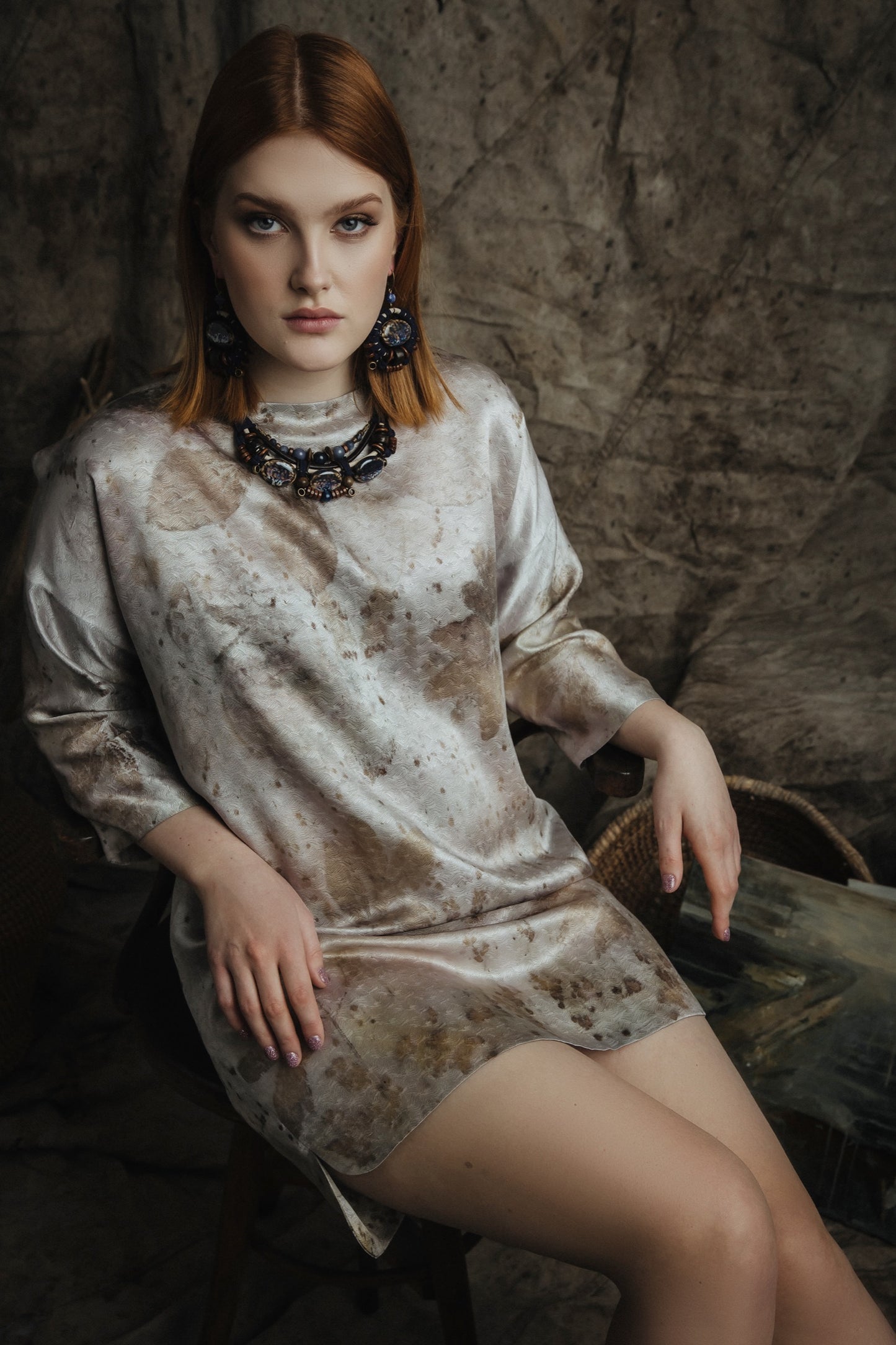 Botanical-Dyed Silk Dress