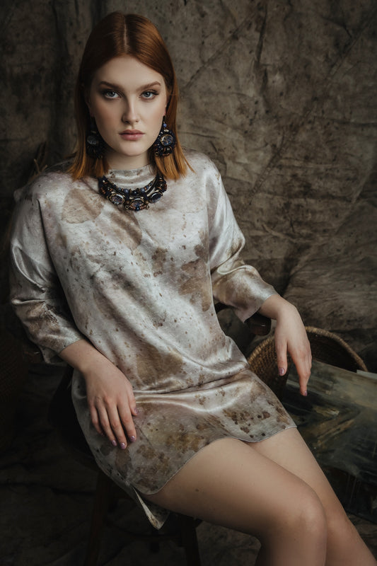 Botanical-Dyed Silk Dress