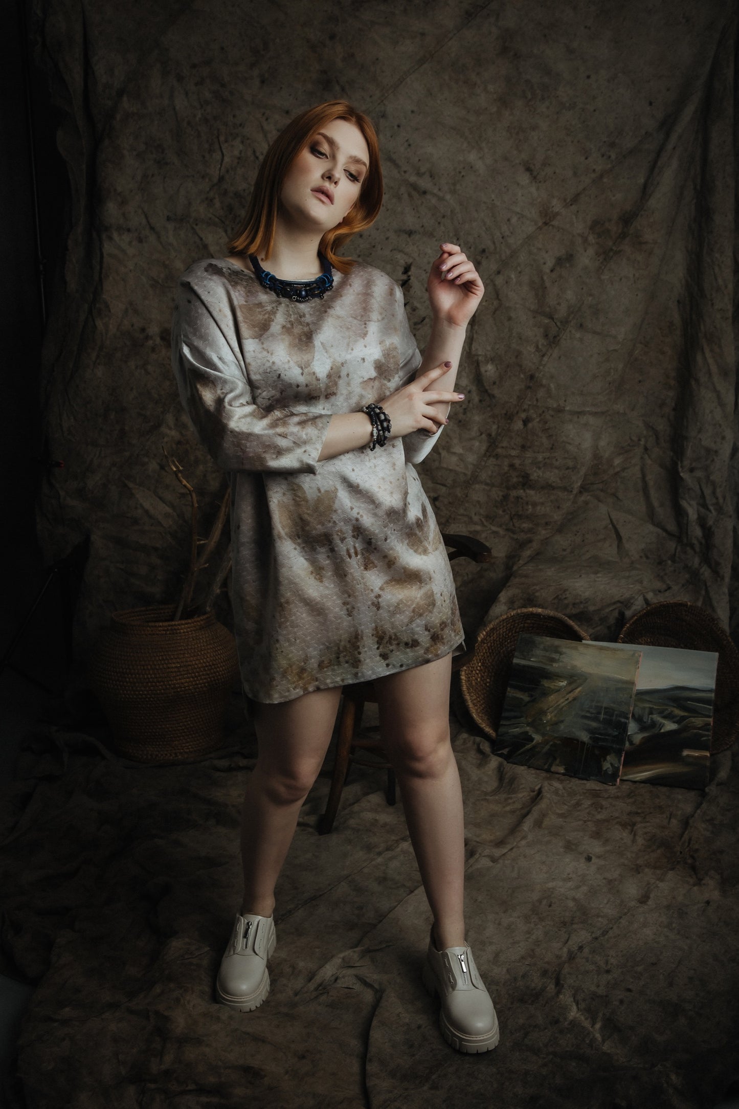 Botanical-Dyed Silk Dress