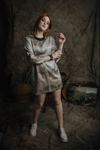 Botanical-Dyed Silk Dress