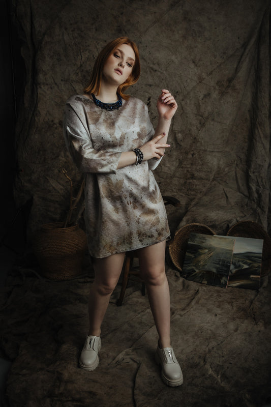 Botanical-Dyed Silk Dress