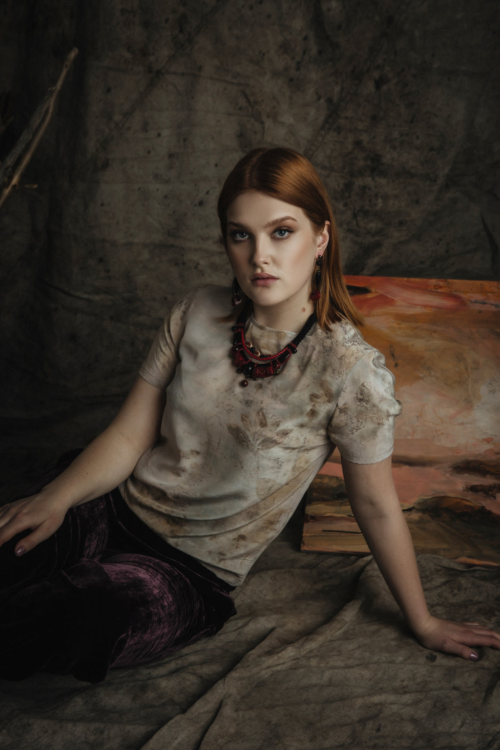 Tribal bead and cord jewelry set