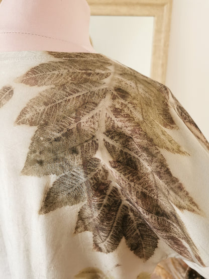 Eco printed silk blouse