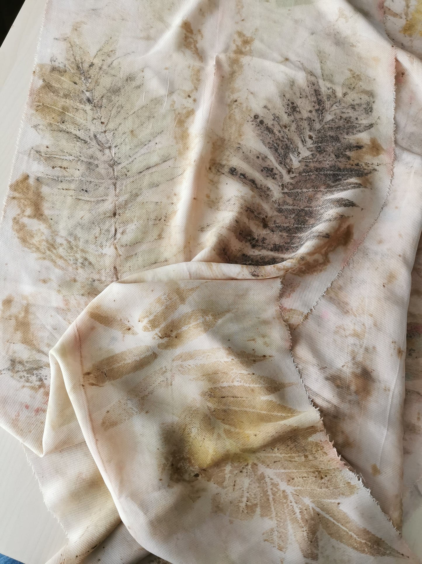 Silk ruffle dress with botanical prints