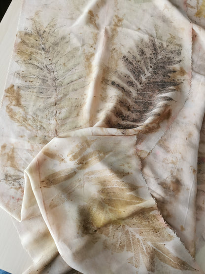 Silk ruffle dress with botanical prints