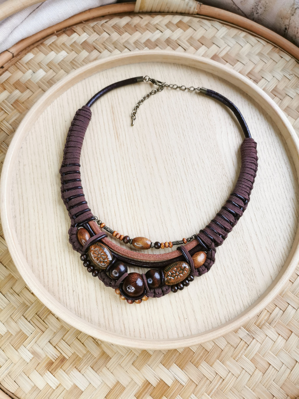 Boho bead chunky necklace