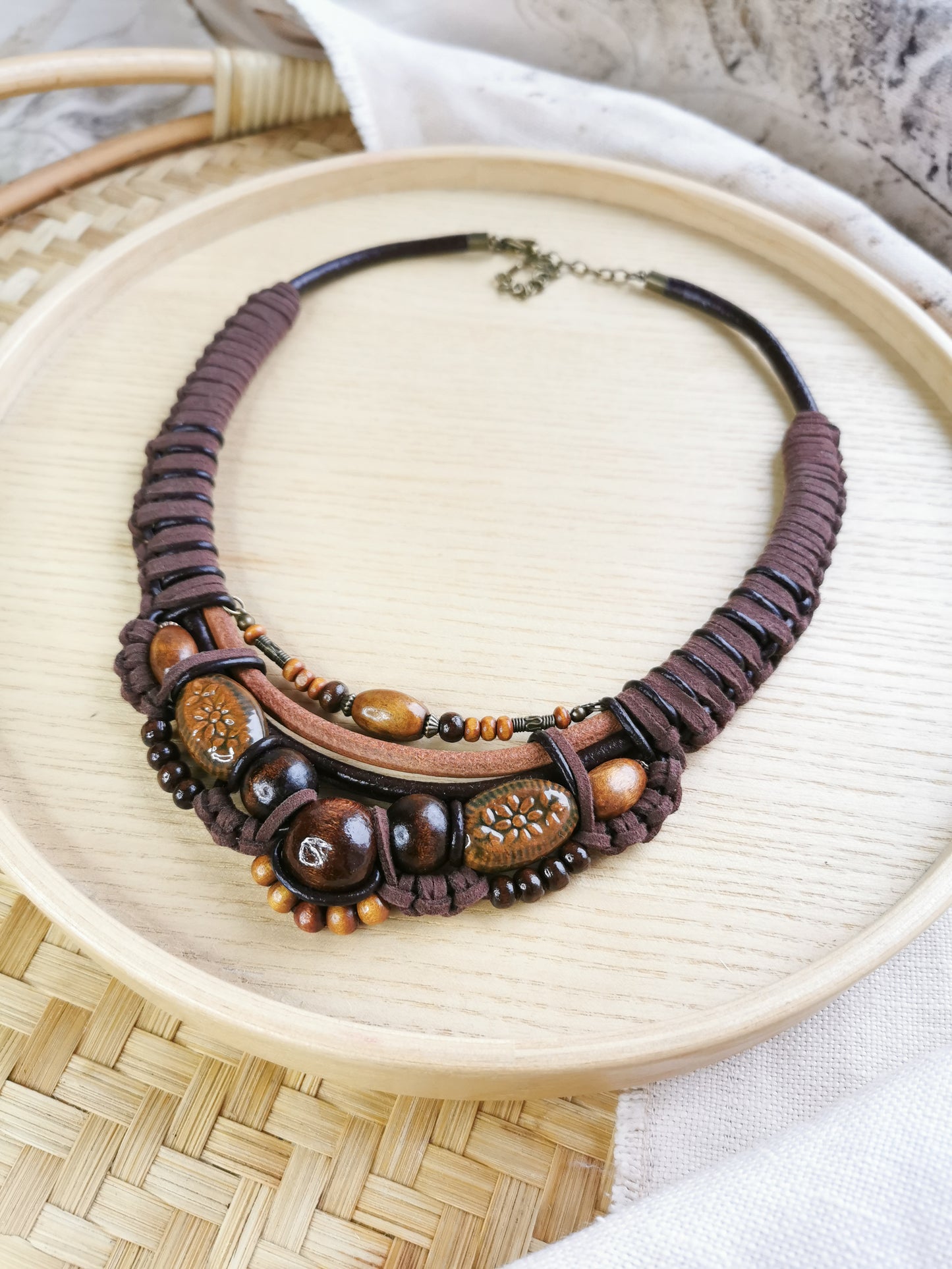 Boho bead chunky necklace