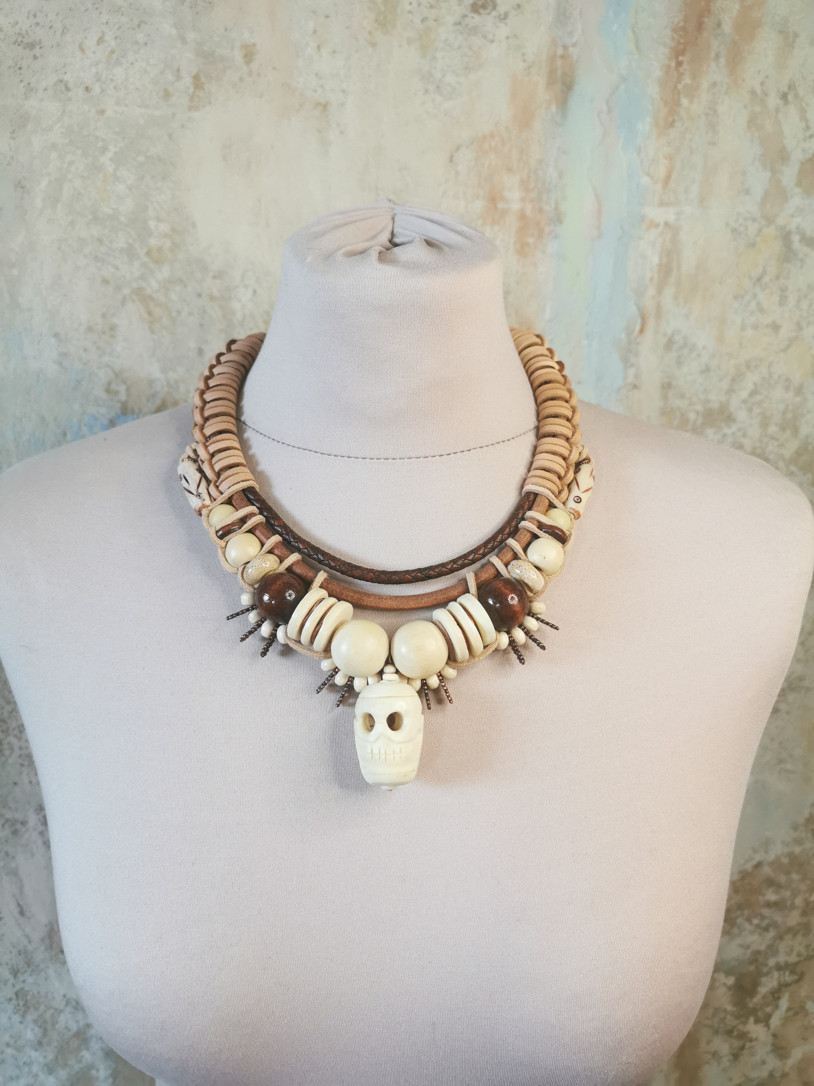 Bone Bead chunky necklace