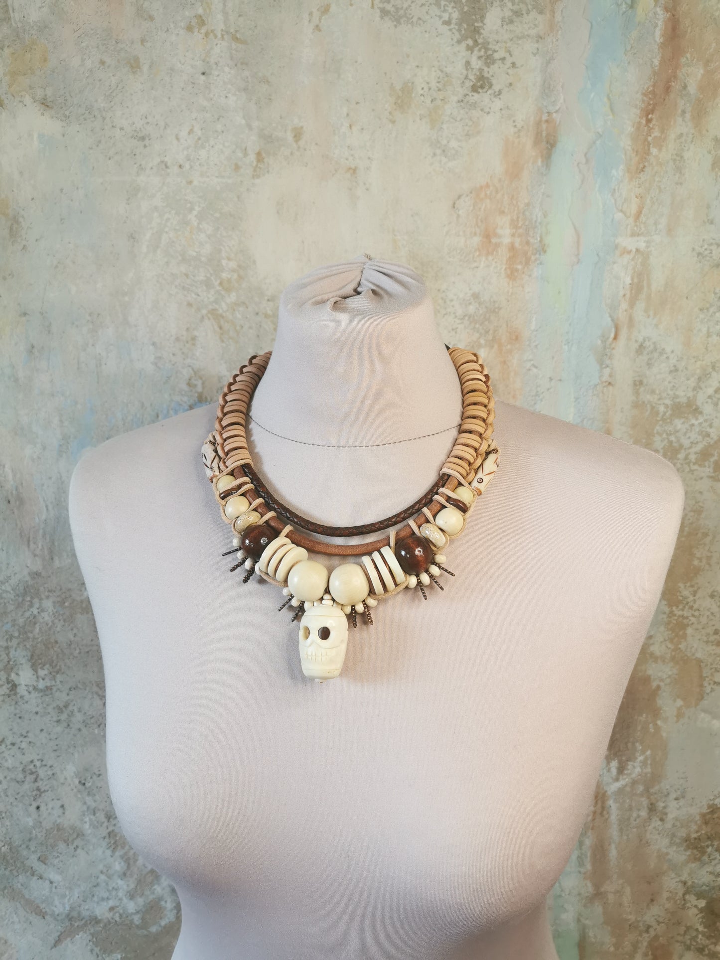 Bone Bead chunky necklace