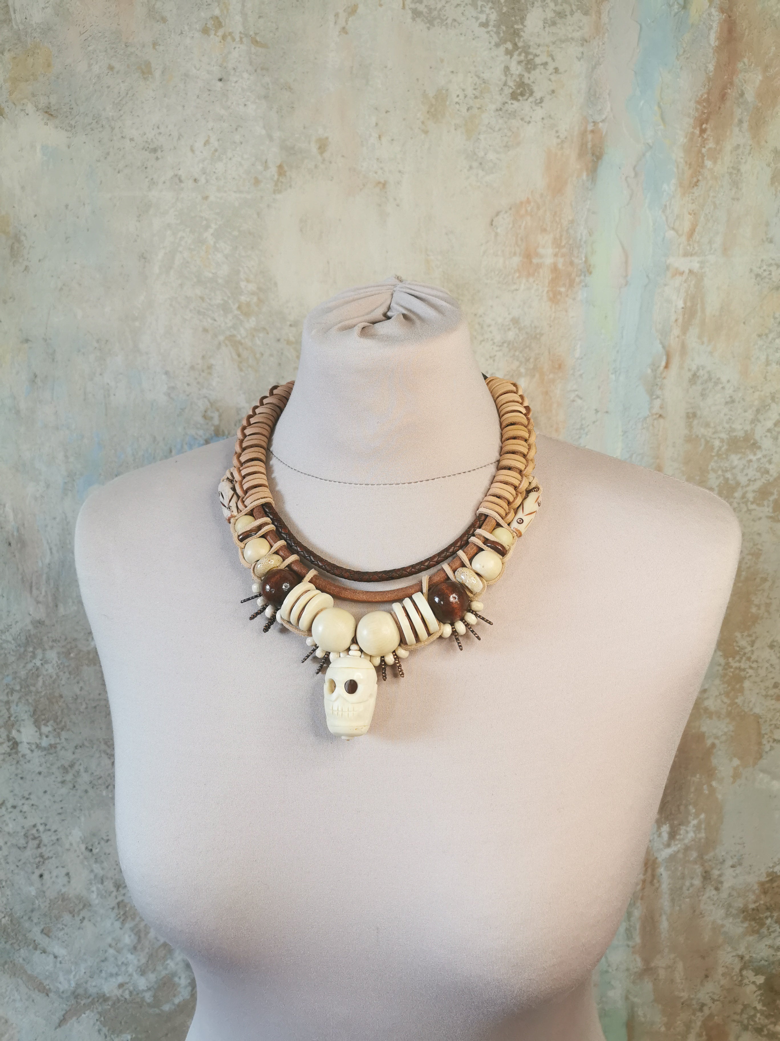 Bone Bead chunky necklace