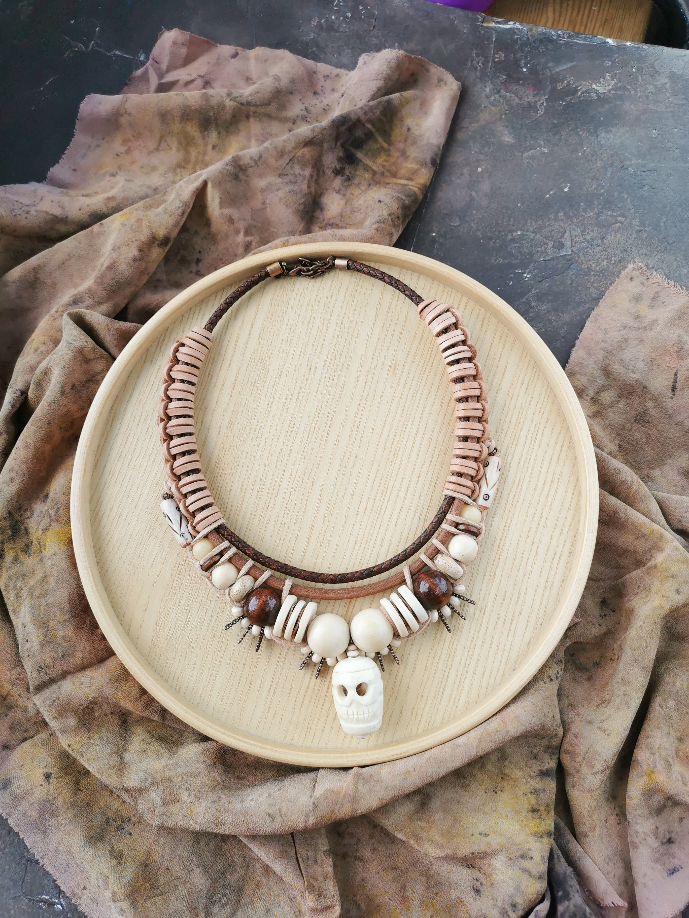 Bone Bead chunky necklace