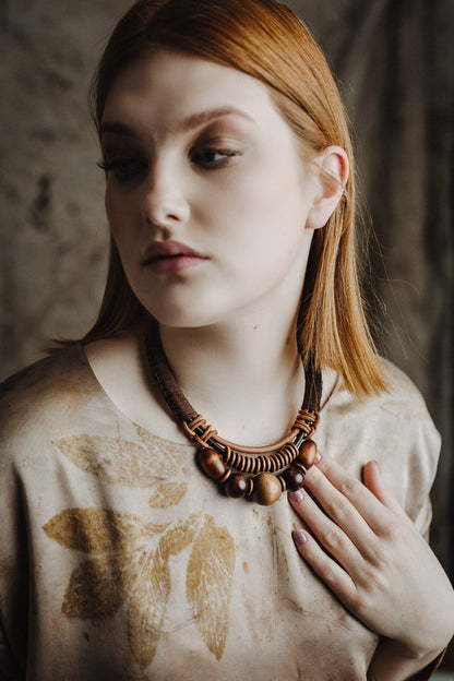 Boho chunky necklace Vika Studio