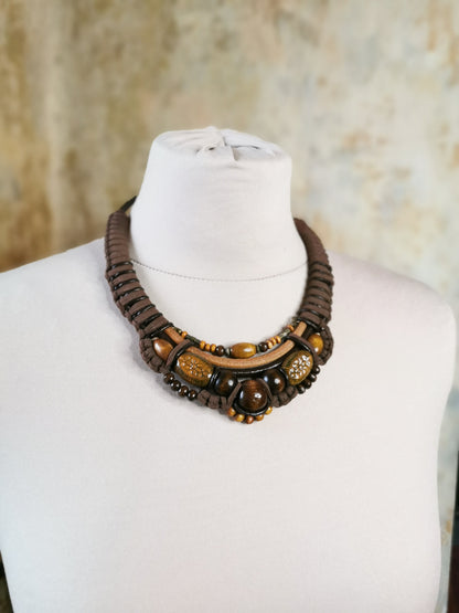 Boho bead chunky necklace Vika Studio