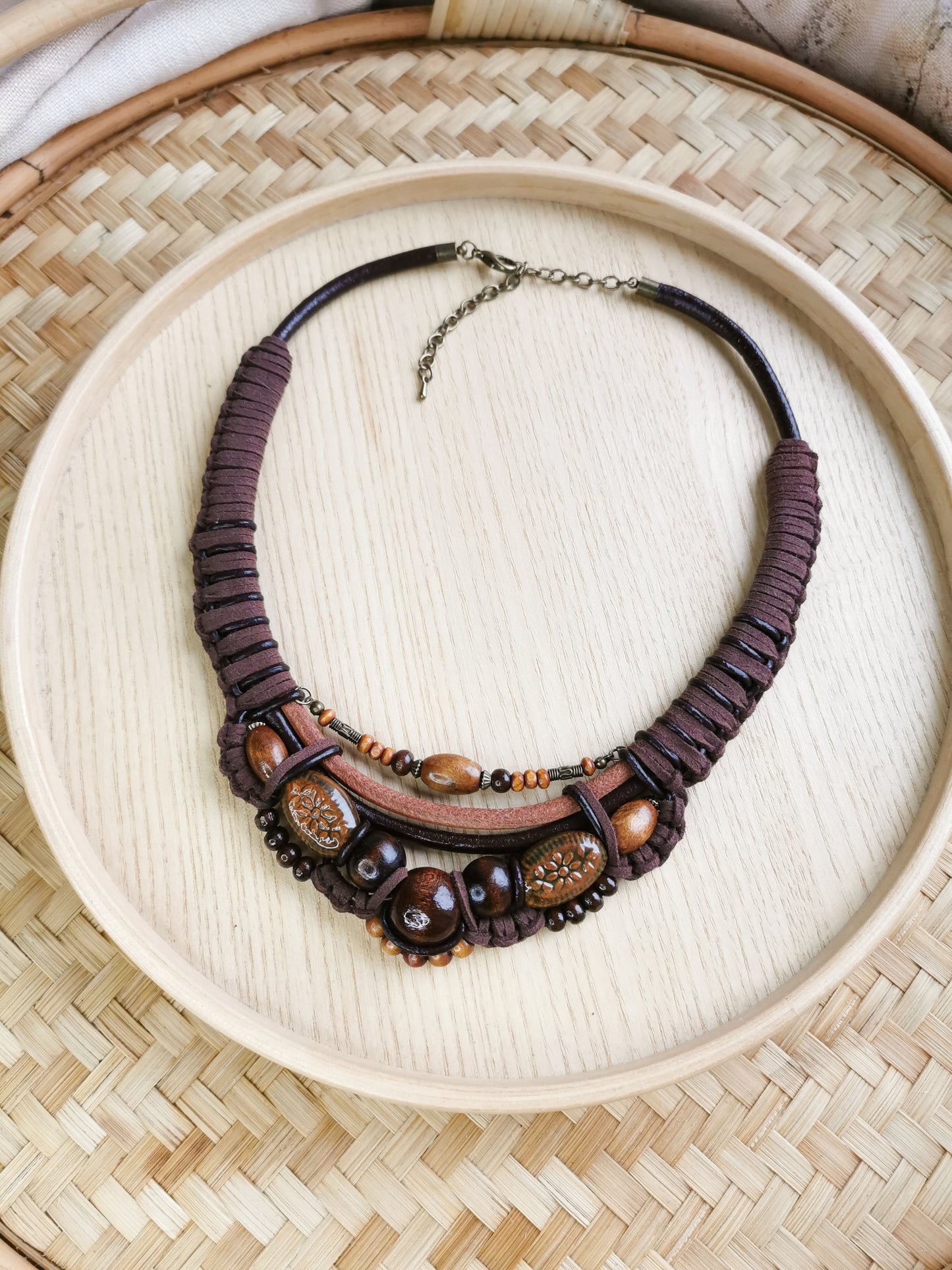 Boho bead chunky necklace Vika Studio