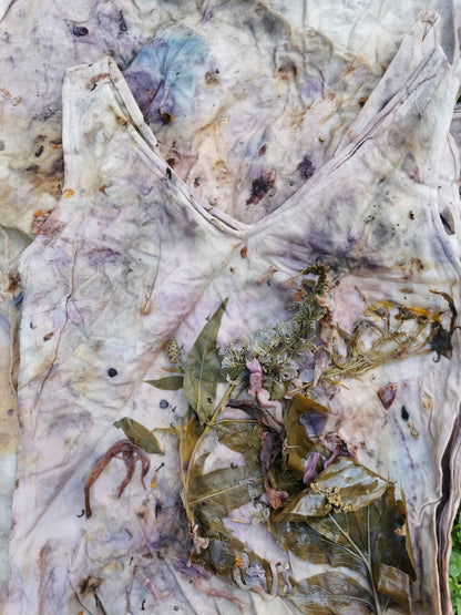 botanical dye process of linen dress