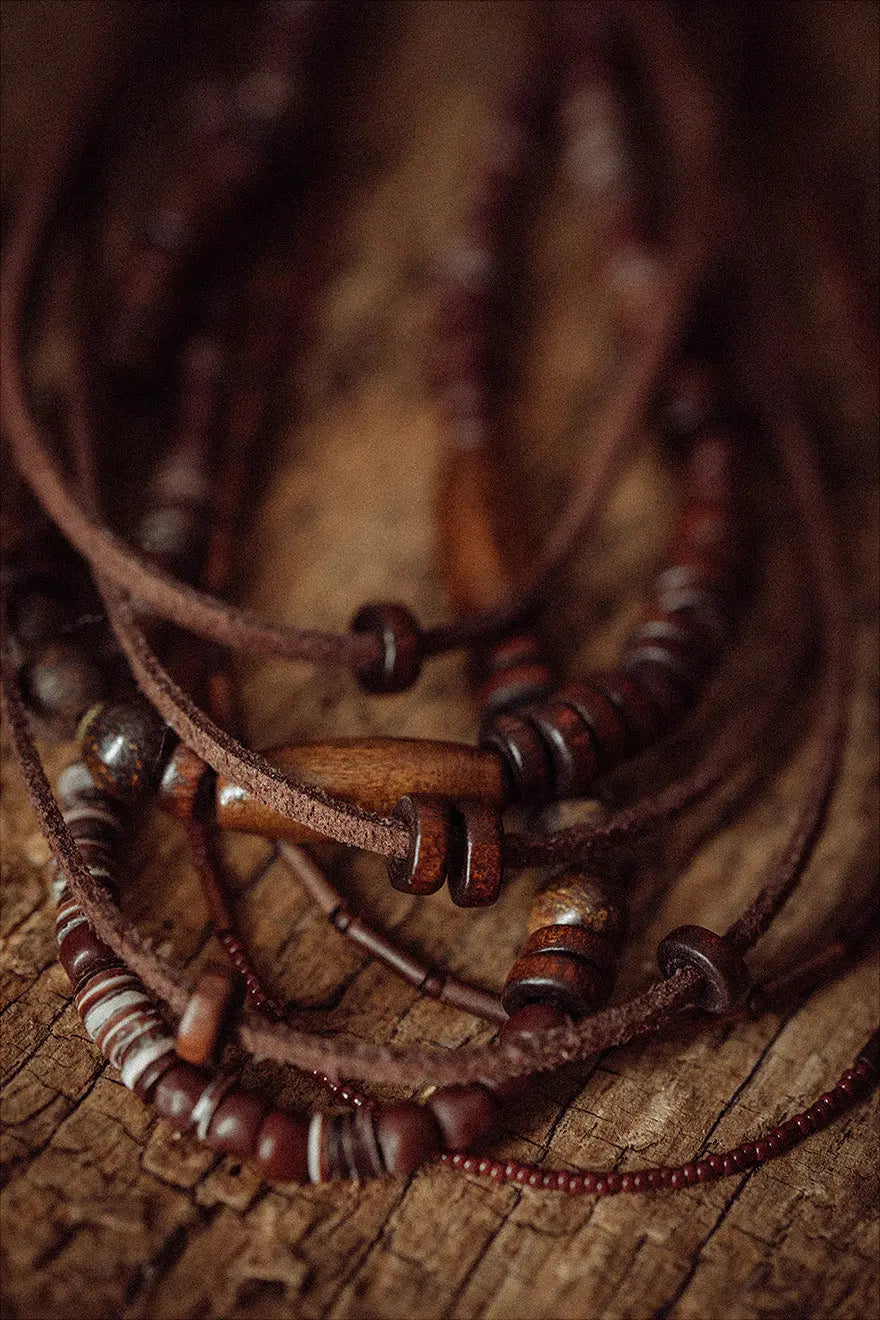 Multilayer bead string jewelry set Vika Studio