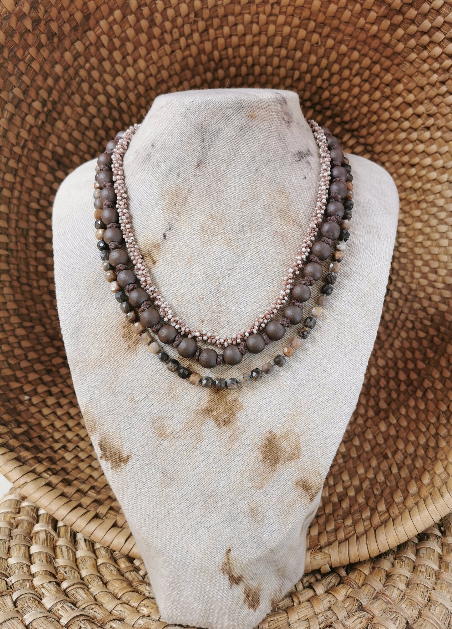layering bead necklace set
