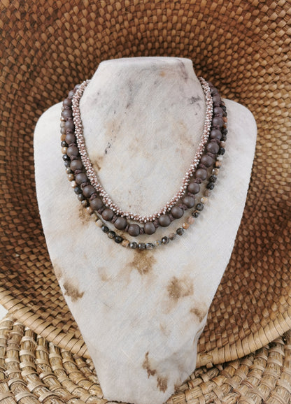 layering bead necklace set