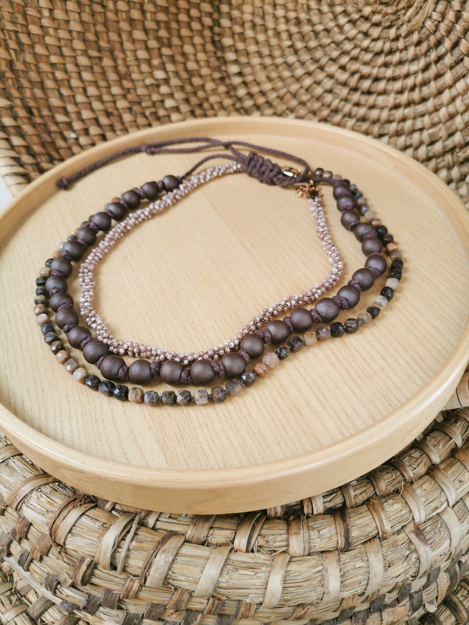 layering bead necklace set