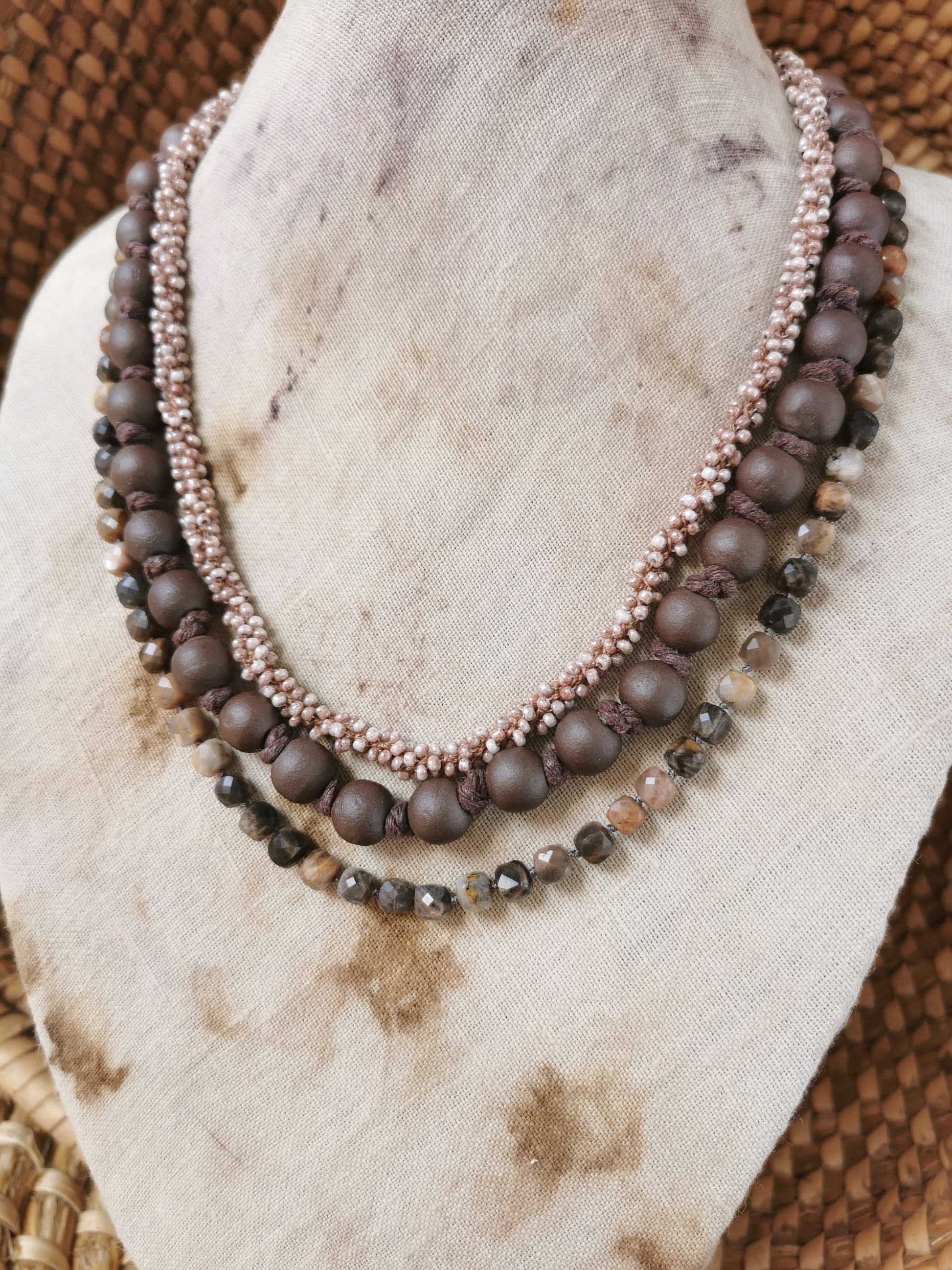 layering bead necklace set