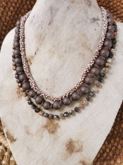 layering bead necklace set