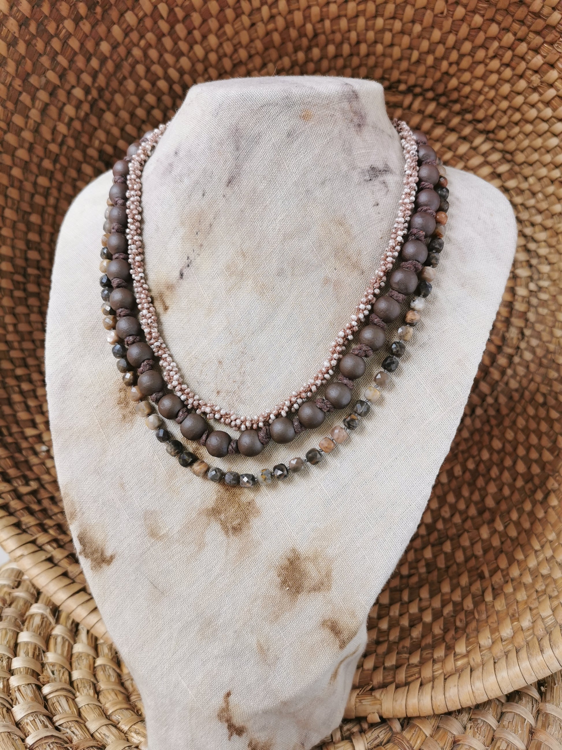 layering bead necklace set