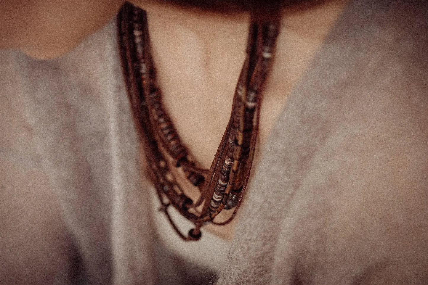 Multilayer bead string jewelry set Vika Studio