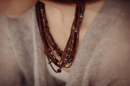 Multilayer bead string jewelry set Vika Studio