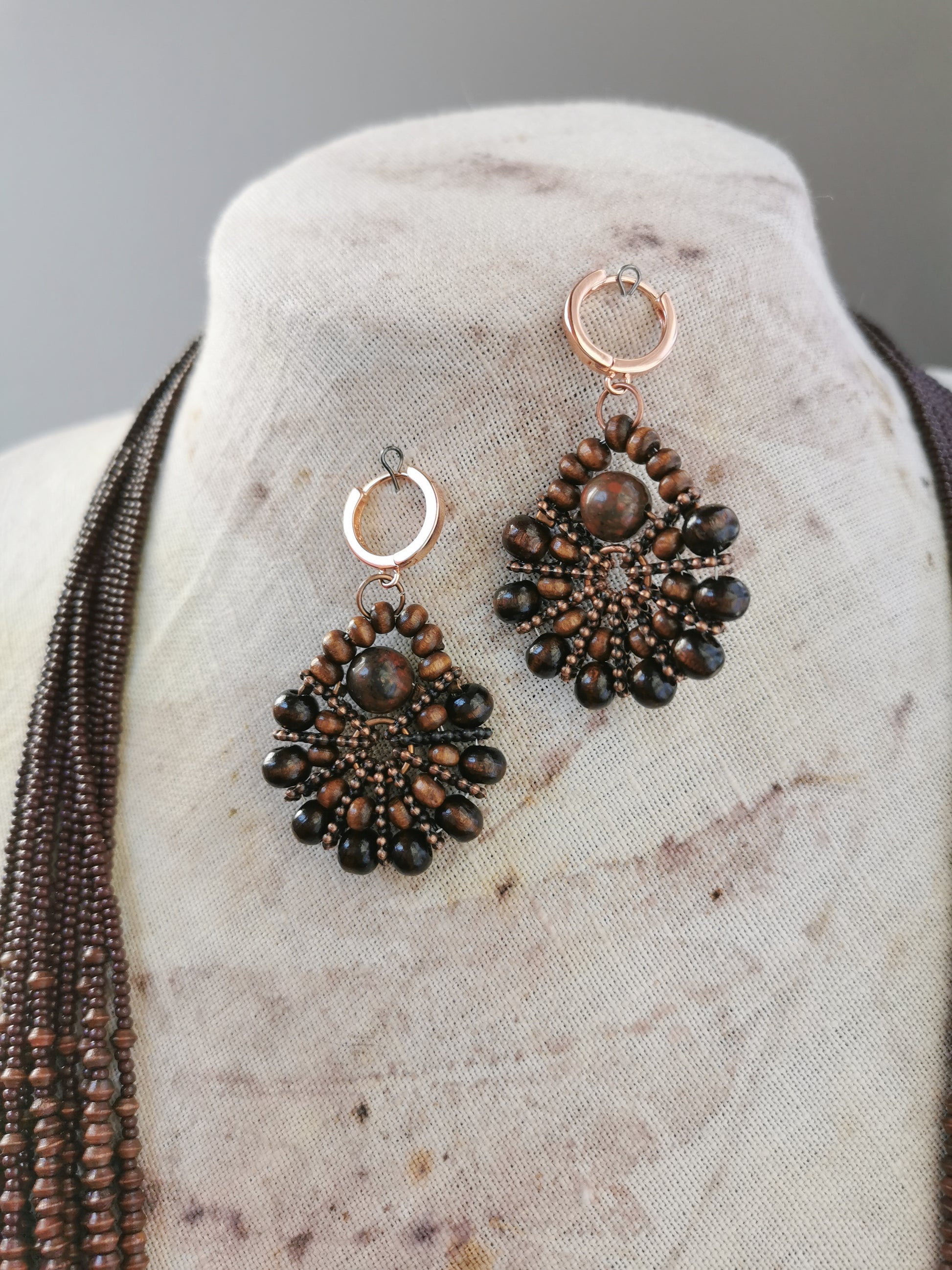 close up photo of boho earrings