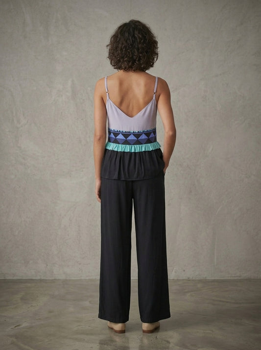 women wearing mint silk strap blouse 