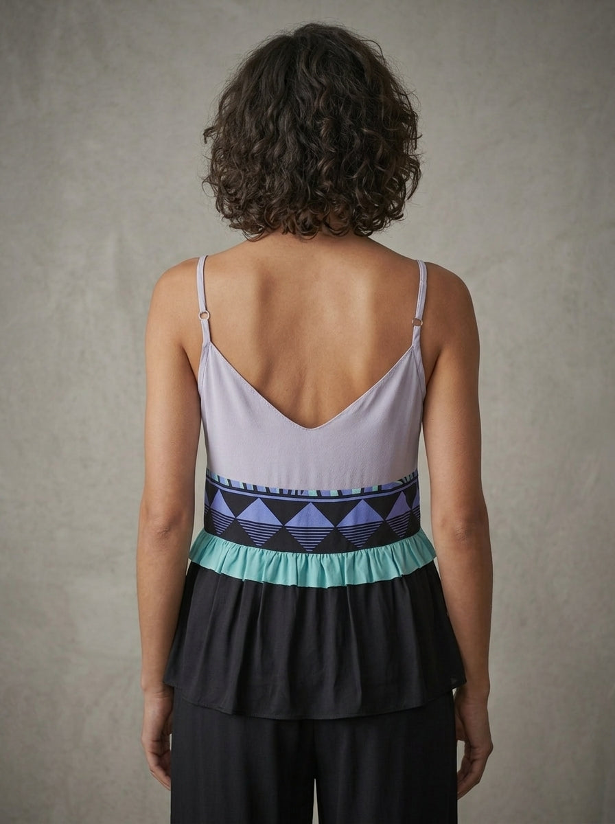 women wearing mint silk strap blouse 