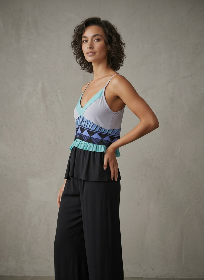 women wearing mint silk strap blouse 