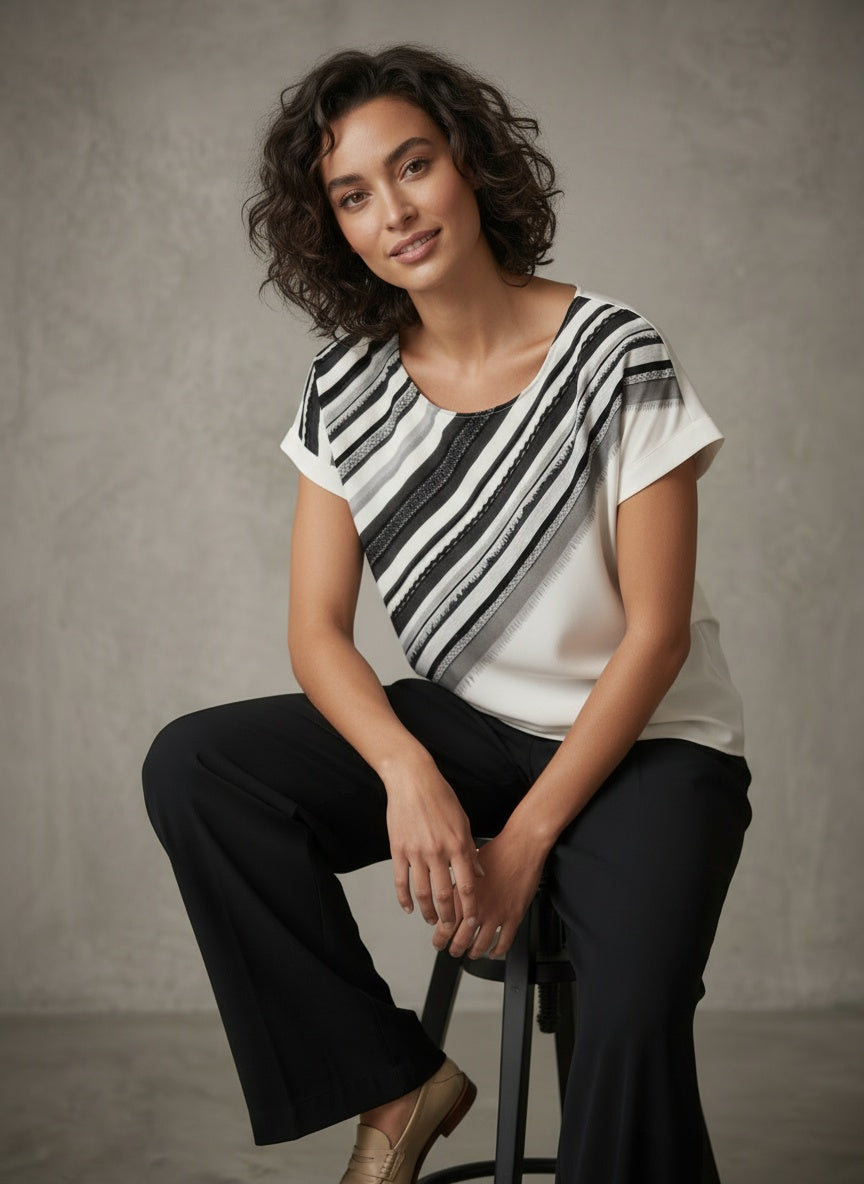women wearing silk kimono sleeve blouse
