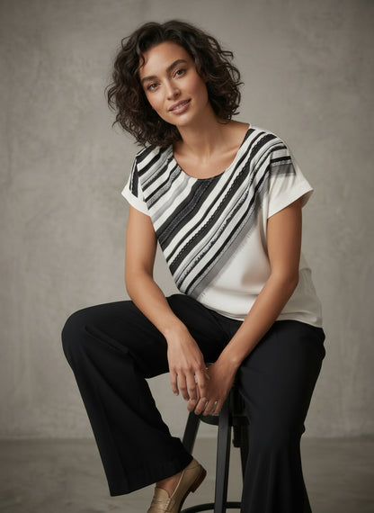 women wearing silk kimono sleeve blouse