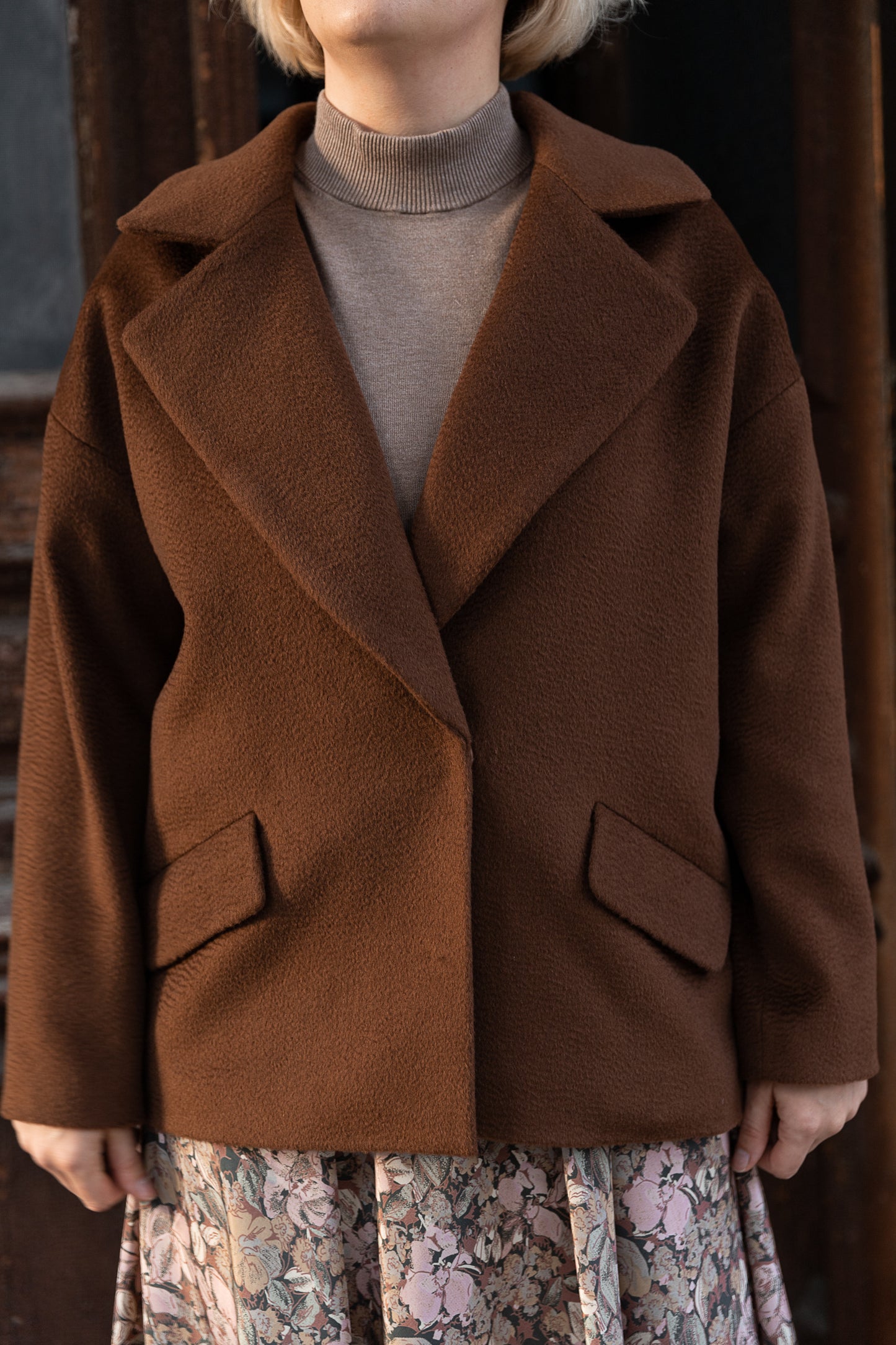 Oversize cashmere coat