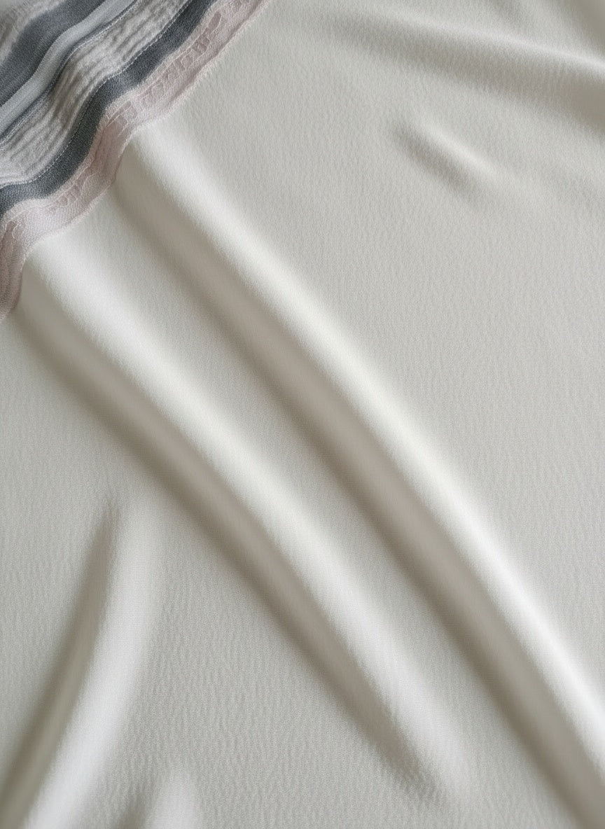 white and purple kimono blouse detail